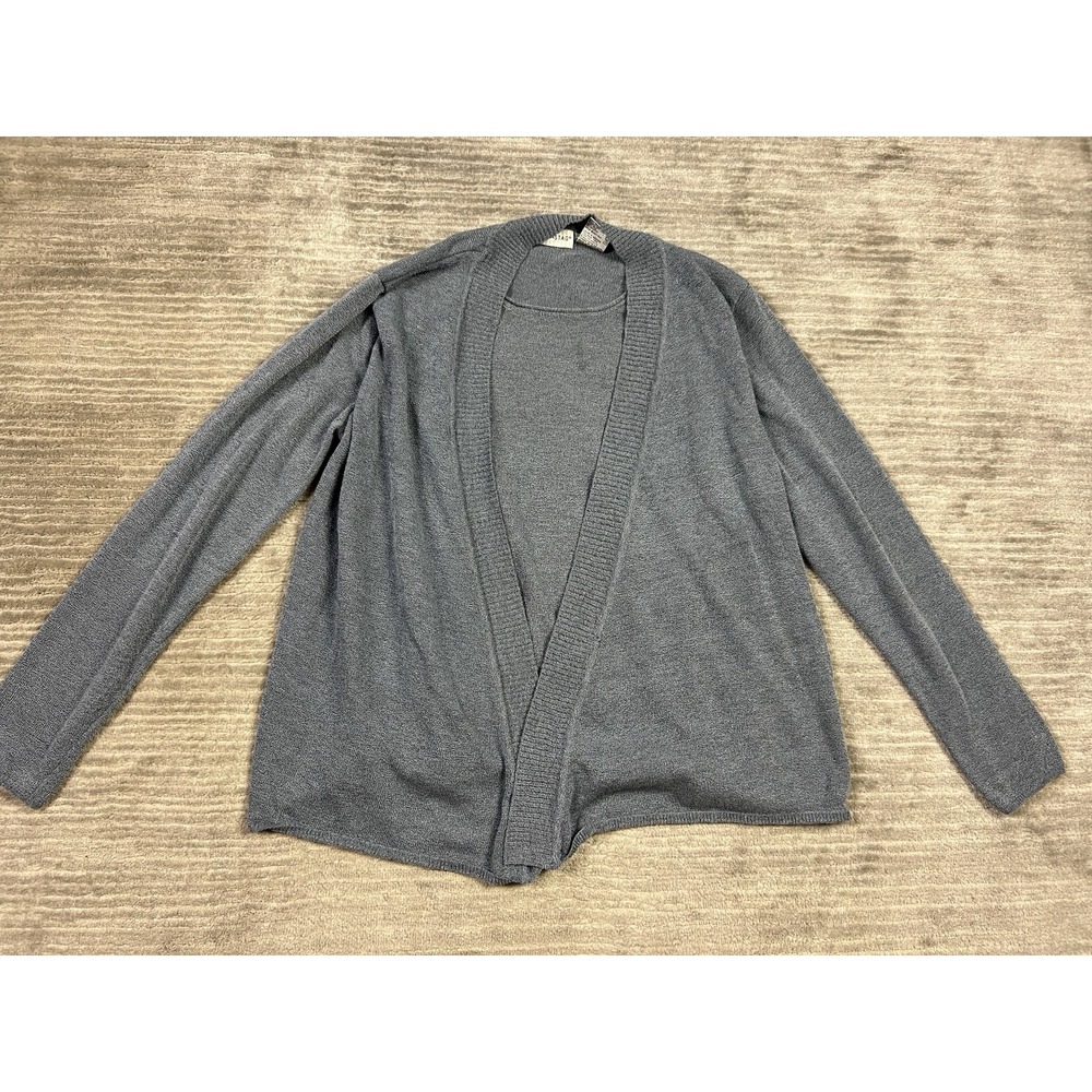 White Stag Sweater Womens XL Blue Open Front Cardigan Built in Shell Acrylic Ble